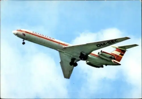 Ak Passagierflugzeug Iljuschin IL-62, Interflug, Turbinenluftstrahlverkehrsflugzeug, DM SEC