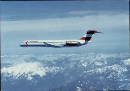 Ak Österreichisches Passagierflugzeug der Austrian Airlines, McDonnell Douglas MD-81