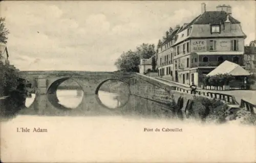 Ak L'Isle Adam Val d'Oise, vue générale du Pont du Cabouillet 