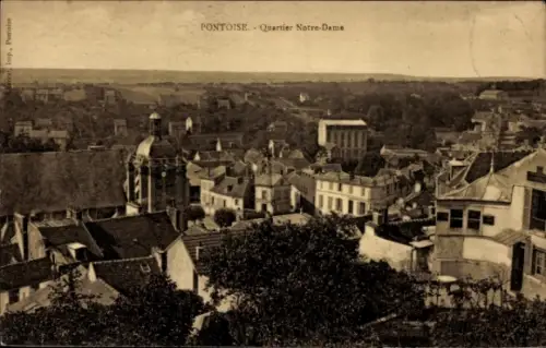 Ak Pontoise Val d'Oise,  Quartier Notre-Dame, Stadtansicht,  Architektur