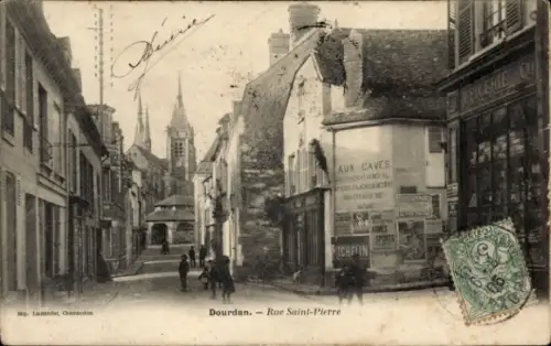 Ak Dourdan Essonne, Rue Saint Pierre