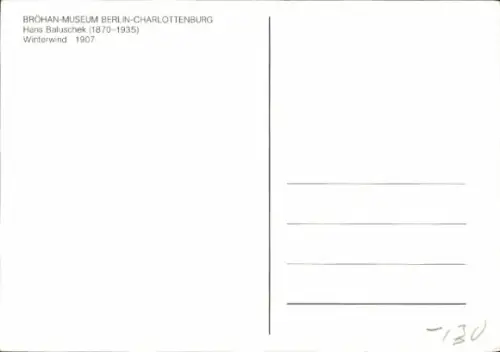 Künstler Ak Baluschek, Hans, Winterwind