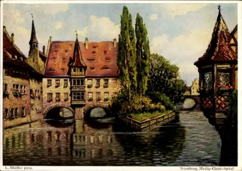 Künstler Ak Mößler, Ludwig, Nürnberg, Heilig-Geist-Spital