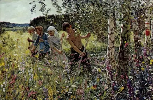 Künstler Ak Plastow, A., Heumahd