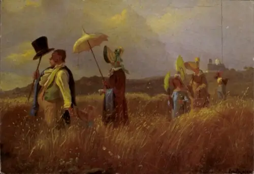 Künstler Ak Spitzweg, Carl, Sonntagsspaziergang