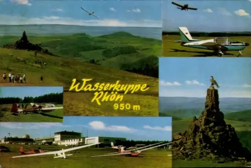 Ak Gersfeld in der Rhön Hessen, Segelflugzeuge auf der Wasserkuppe