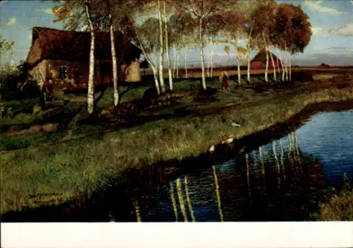 Künstler Ak Modersohn, Otto, Herbstmorgen am Moorkanal