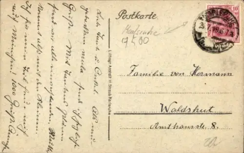 Studentika Ak Karlsruhe in Baden, Abitur Mädchenmnasium 1919