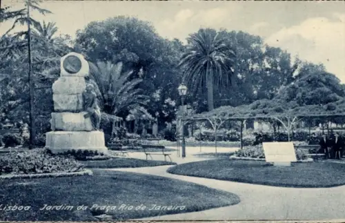 Ak Lisboa Lissabon Portugal, Jardim da Praca Rio de Janeiro