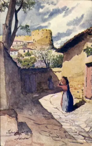 Künstler Ak Salonique Saloniki Thessaloniki Griechenland, Forteresse Yedi-Kule