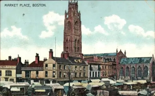Ak Boston Lincolnshire England, Marktplatz
