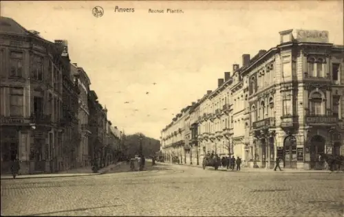 Ak Anvers Antwerpen Flandern, Avenue Plantin,   Architektur, Café Unitas