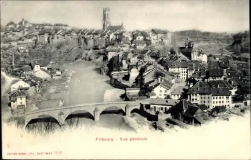 Ak Fribourg Freiburg Stadt Schweiz, Vue generale