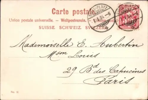 Ak Davos Kanton Graubünden,  Englisches Viertel, 1904,  mit Adresse