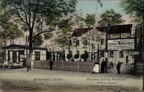 Ak Woltersdorf bei Berlin, Wirtshaus Schloss Woltersdorf, Inh. Friedrich Saewert