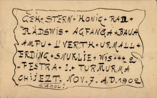 Handgemalt Ganzsachen Ak Bludenz Vorarlberg, Silbenrätsel