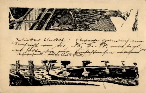 Handgemalt Ganzsachen Ak Bludenz Vorarlberg, Landschaftsmotiv, Brücke