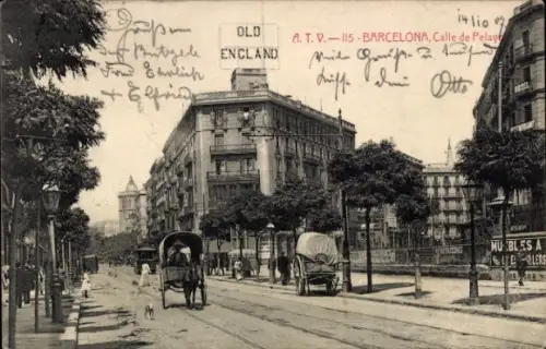 Ak Barcelona Cataluña España, Calle de Pelayo