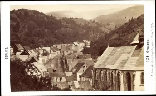 CdV Horní Krupka Ober Graupen im Erzgebirge Region Aussig, Ortsansicht, Kirche