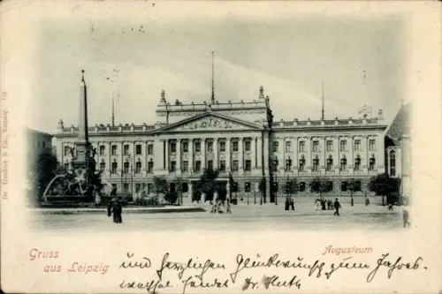 Ak Leipzig, Augusteum, Gruss aus  Jahreswechsel, Dr. Fleeth