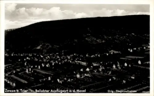 Ak Zewen Trier an der Mosel, Flugaufnahme, Beliebter Ausflugsort, Mosel