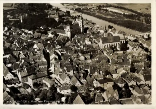Ak Kitzingen am Main Unterfranken, Fliegeraufnahme