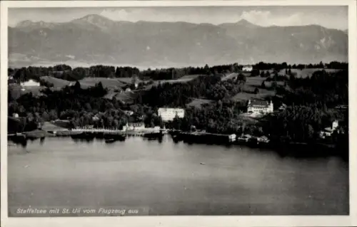 Ak Seehausen am Staffelsee, Staffelsee, St. Uli, Flugzeugansicht, Landschaft
