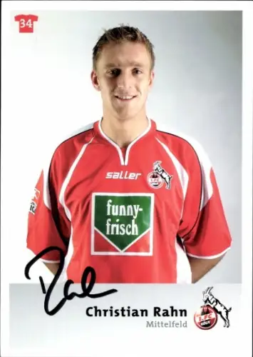 Autogrammkarte Fußballer Christian Rahn, 1. FC Köln, Autogramm