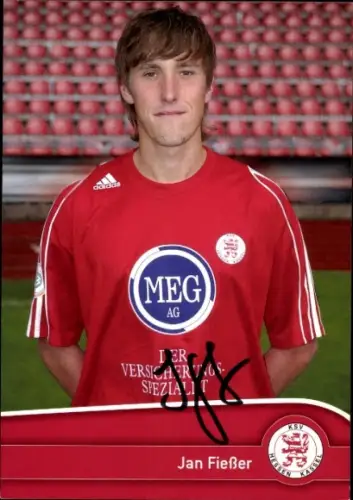 Autogrammkarte Fußballer Jan Fießer, KSV Hessen Kassel, Autogramm