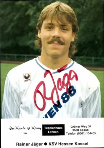 Autogrammkarte Fußballer Rainer Jäger, KSV Hessen Kassel, Autogramm