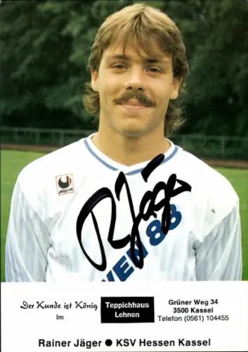 Autogrammkarte Fußballer Rainer Jäger, KSV Hessen Kassel, Autogramm