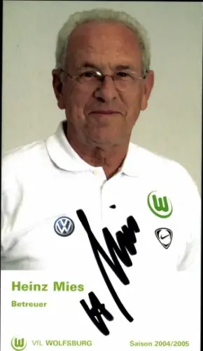 Autogrammkarte Betreuer Heinz Mies, VfL Wolfsburg, Autogramm