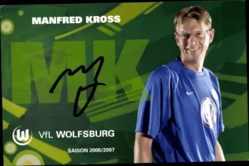 Autogrammkarte Masseur Manfred Kroß, VfL Wolfsburg, Autogramm