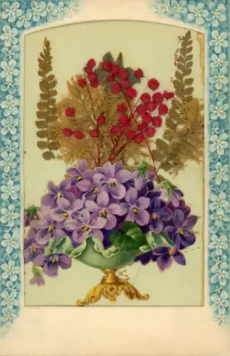 Material Ak Blumen, Vergissmeinnicht, Vogelbeeren