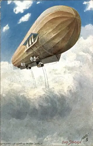 Künstler Ak Stövhase, Hans, Lenkbares Luftschiff des Grafen Zeppelin