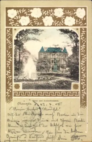 Passepartout Ak Chemnitz in Sachsen, Börse mit Beckerdenkmal