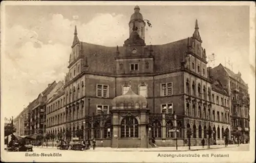 Ak Berlin Neukölln, Anzengrubenstraße, Postamt