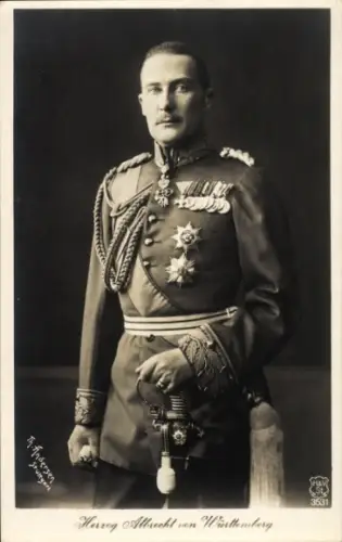 Ak Herzog Albrecht von Württemberg, Portrait in Uniform