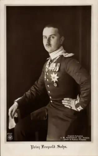Ak Prinz Leopold Sohn, Porträt in Uniform