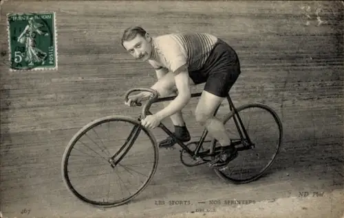 Ak Radrennsport, Radrennfahrer Delage, französischer Sprinter