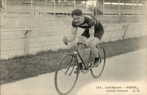Ak Radrennfahrer Friol, französischer Sprinter