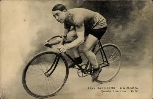 Ak Radrennsport, Radrennfahrer De Mara, amerikanischer Sprinter