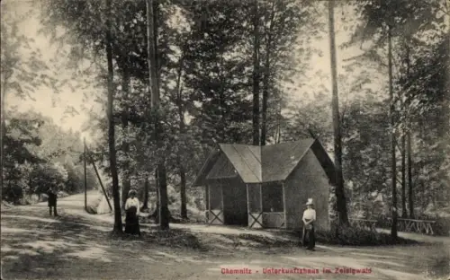Ak Chemnitz in Sachsen, Chemnitz Unterkunftshaus im Zeisigwald, Schwarzwald,  Landschaft.