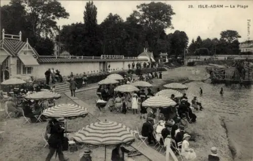 Ak Isle Adam Val d'Oise, Strand