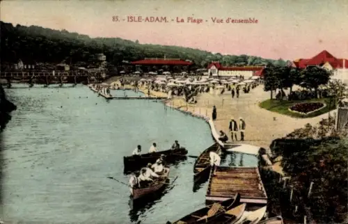 Ak Isle Adam Val d'Oise, Strand