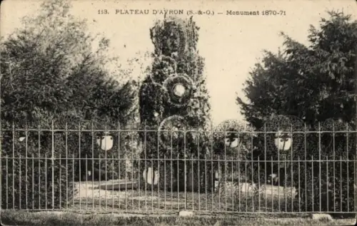 Ak Seine Saint Denis, Plateau d'Avron, Monument 1870-1871