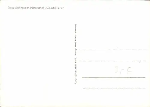 Ak Doppelschrauben Motorschiff Cordillera, HAPAG