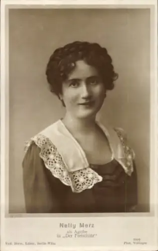 Ak Opernsängerin Nelly Merz als Agathe, Der Freischütz