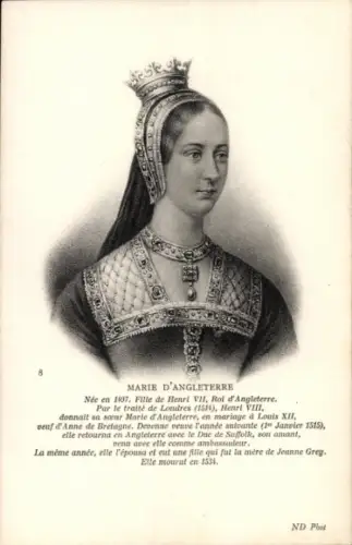 Ak Maria von England, Tochter Heinrichs VII