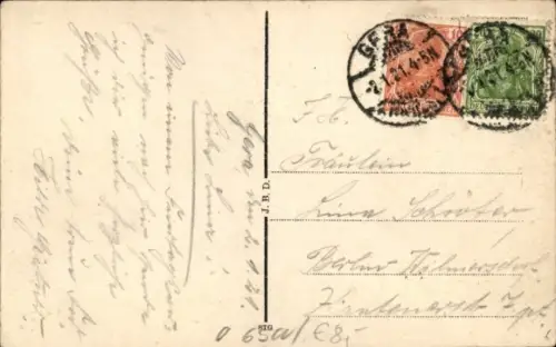 Ak Gera in Thüringen, Kriegerdenkmal, Post